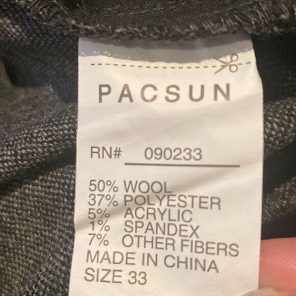 Women’s Pacsun Slim Tapered Wool Blend Pants Size 33 NWT - Picture 12 of 13